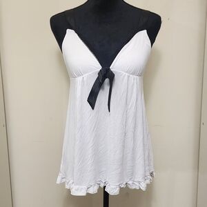White Camisole with Black Accents